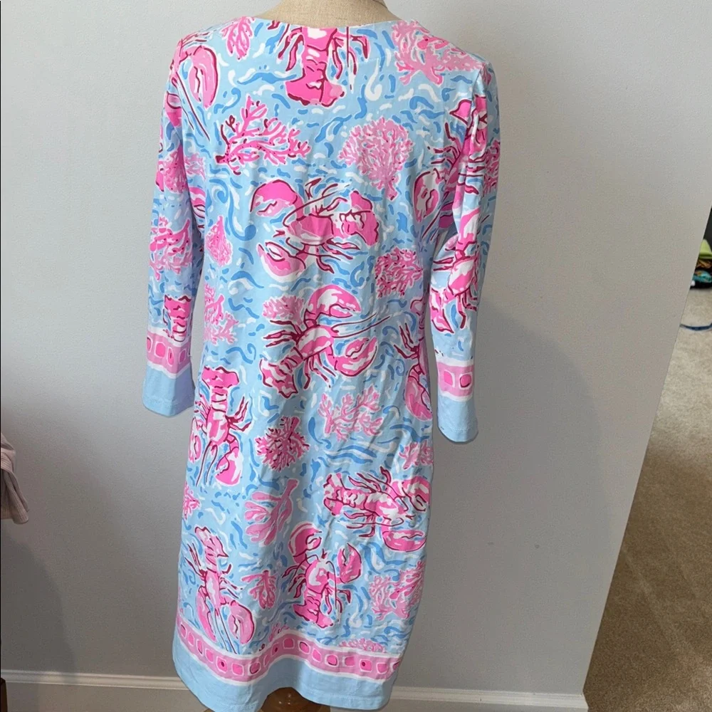 Barbara Erickson pink and blue lobster dress size small - Picture 5 of 7